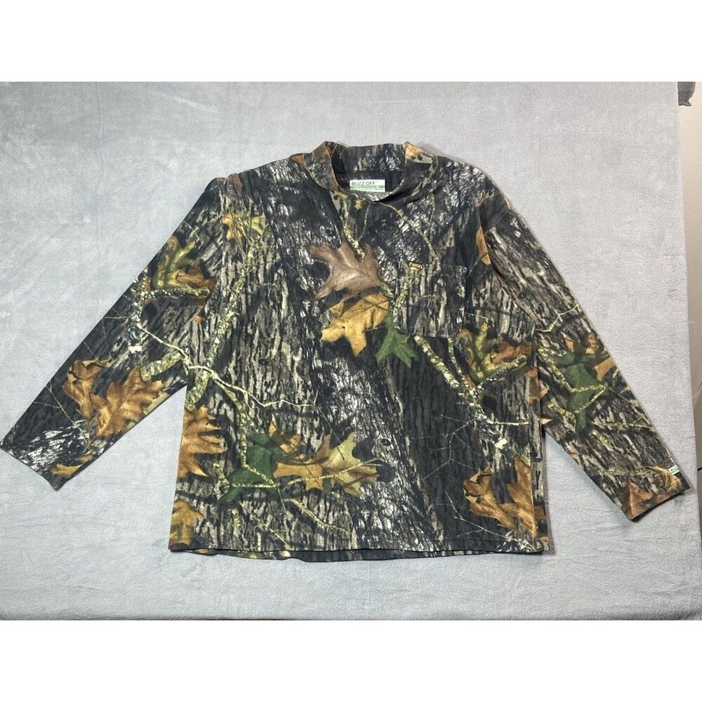 Rocky Buzz Off Mossy Oak Camo Fleece Mock Neck Pullover L